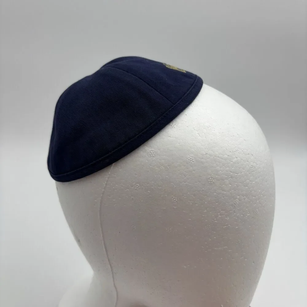Kippah Navy Blue Crown Embroidered Jewish Yarmulke Kippah Size 3 TYH Nation